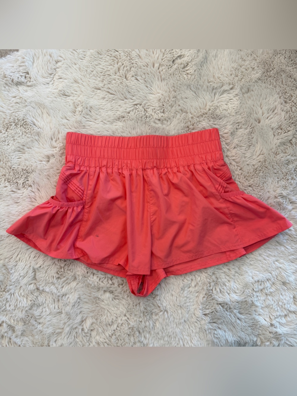 Women’s FP Get Your Flirt On Coral Active Skort Shorts with markings Sz s